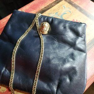 Ruth Saltz Vintage Leather Navy Cross Body Bag